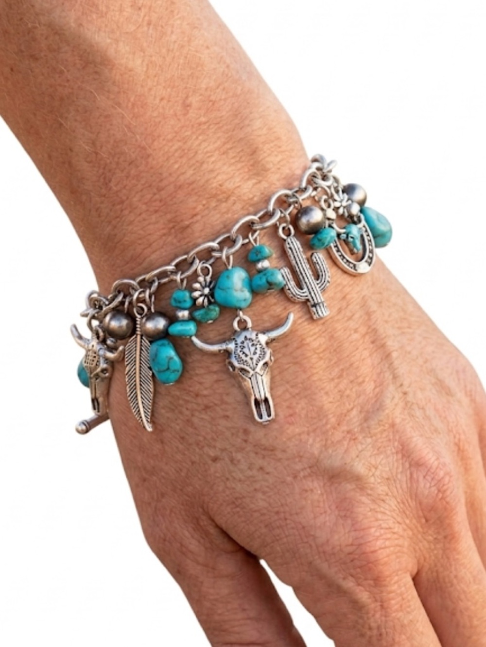 Westerncore Turquoise Charm Bracelet | Coastal Cowgirl Boho Festival